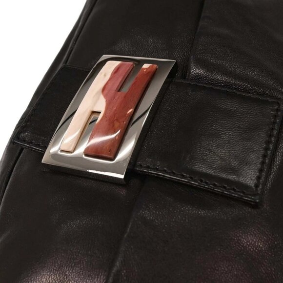 Fendi Black Lambskin Baguette Mamma Handbag - Picture 8 of 10